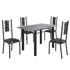 Conjunto Sala De Jantar Bahia Mesa Tubo 120x75cm Tampo Pedra