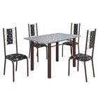 Conjunto Sala De Jantar Bahia Mesa Tubo 120x75cm Tampo Pedra