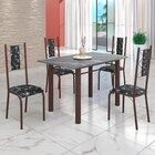 Conjunto Sala De Jantar Bahia Mesa Tubo 120x75cm Tampo Pedra