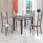 Conjunto Sala De Jantar Bahia Mesa Tubo 120x75cm Tampo Pedra