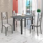 Conjunto Sala De Jantar Bahia Mesa Tubo 120x75cm Tampo Pedra