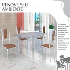 Conjunto Sala De Jantar Bahia Mesa Tubo 120x75cm Tampo Pedra