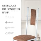 Conjunto Sala De Jantar Bahia Mesa Tubo 120x75cm Tampo Pedra