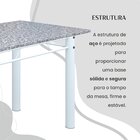 Conjunto Sala De Jantar Bahia Mesa Tubo 120x75cm Tampo Pedra