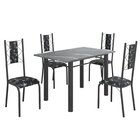 Conjunto Sala De Jantar Bahia Mesa Tubo 120x75cm Tampo Pedra