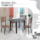 Conjunto Sala De Jantar Bahia Mesa Tubo 120x75cm Tampo Pedra