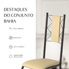 Conjunto Sala De Jantar Bahia Mesa Tubo 140x75cm Tampo Madeir