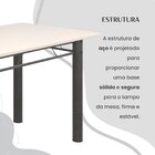 Conjunto Sala De Jantar Bahia Mesa Tubo 140x75cm Tampo Madeir