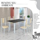 Conjunto Sala De Jantar Bahia Mesa Tubo 140x75cm Tampo Madeir
