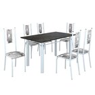 Conjunto Sala De Jantar Bahia Mesa Tubo 140x75cm Tampo Madeir