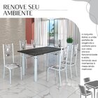 Conjunto Sala De Jantar Bahia Mesa Tubo 140x75cm Tampo Madeir