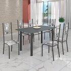 Conjunto Sala De Jantar Bahia Mesa Tubo 140x75cm Tampo Madeir