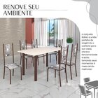 Conjunto Sala De Jantar Bahia Mesa Tubo 140x75cm Tampo Madeir