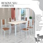 Conjunto Sala De Jantar Bahia Mesa Tubo 140x75cm Tampo Madeir