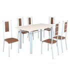 Conjunto Sala De Jantar Bahia Mesa Tubo 140x75cm Tampo Madeir