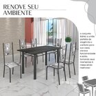 Conjunto Sala De Jantar Bahia Mesa Tubo 140x75cm Tampo Madeir