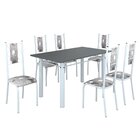 Conjunto Sala De Jantar Bahia Mesa Tubo 140x75cm Tampo Madeir