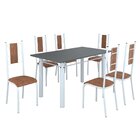 Conjunto Sala De Jantar Bahia Mesa Tubo 140x75cm Tampo Madeir