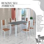 Conjunto Sala De Jantar Bahia Mesa Tubo 140x75cm Tampo Madeir