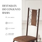 Conjunto Sala De Jantar Bahia Mesa Tubo 140x75cm Tampo Madeir