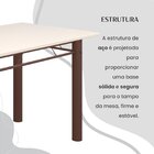 Conjunto Sala De Jantar Bahia Mesa Tubo 140x75cm Tampo Madeir