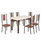 Conjunto Sala De Jantar Bahia Mesa Tubo 140x75cm Tampo Madeir