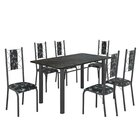 Conjunto Sala De Jantar Bahia Mesa Tubo 140x75cm Tampo Madeir