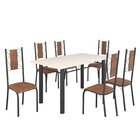 Conjunto Sala De Jantar Bahia Mesa Tubo 140x75cm Tampo Madeir