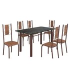 Conjunto Sala De Jantar Bahia Mesa Tubo 140x75cm Tampo Madeir