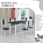 Conjunto Sala De Jantar Bahia Mesa Tubo 140x75cm Tampo Madeir