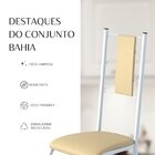 Conjunto Sala De Jantar Bahia Mesa Tubo 140x75cm Tampo Pedra