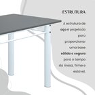Conjunto Sala De Jantar Bahia Mesa Tubo 140x75cm Tampo Pedra
