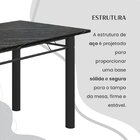 Conjunto Sala De Jantar Bahia Mesa Tubo 140x75cm Tampo Pedra