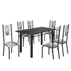 Conjunto Sala De Jantar Bahia Mesa Tubo 140x75cm Tampo Pedra