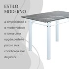 Conjunto Sala De Jantar Bahia Mesa Tubo 140x75cm Tampo Pedra