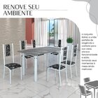 Conjunto Sala De Jantar Bahia Mesa Tubo 140x75cm Tampo Pedra