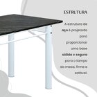 Conjunto Sala De Jantar Bahia Mesa Tubo 140x75cm Tampo Pedra