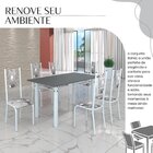 Conjunto Sala De Jantar Bahia Mesa Tubo 140x75cm Tampo Pedra