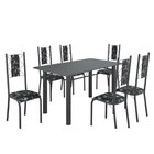 Conjunto Sala De Jantar Bahia Mesa Tubo 140x75cm Tampo Pedra