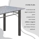 Conjunto Sala De Jantar Bahia Mesa Tubo 140x75cm Tampo Pedra