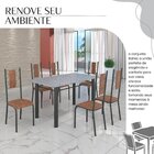 Conjunto Sala De Jantar Bahia Mesa Tubo 140x75cm Tampo Pedra