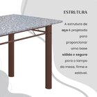 Conjunto Sala De Jantar Bahia Mesa Tubo 140x75cm Tampo Pedra