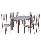 Conjunto Sala De Jantar Bahia Mesa Tubo 140x75cm Tampo Pedra