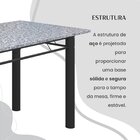 Conjunto Sala De Jantar Bahia Mesa Tubo 140x75cm Tampo Pedra
