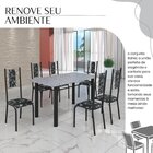 Conjunto Sala De Jantar Bahia Mesa Tubo 140x75cm Tampo Pedra