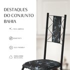Conjunto Sala De Jantar Bahia Mesa Tubo 140x75cm Tampo Pedra
