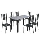 Conjunto Sala De Jantar Bahia Mesa Tubo 140x75cm Tampo Pedra