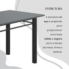 Conjunto Sala De Jantar Bahia Mesa Tubo 140x75cm Tampo Pedra
