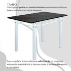 Conjunto Sala De Jantar Bahia Mesa Tubo 140x75cm Tampo Pedra