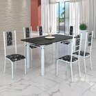 Conjunto Sala De Jantar Bahia Mesa Tubo 140x75cm Tampo Pedra